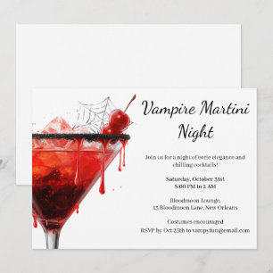 Halloween Cocktail Party Vampyr Martini Inbjudningar
