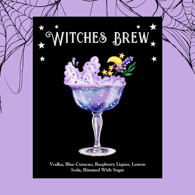 Halloween Cocktail Party Witch Recipe Poster (Halloween Cocktail Party Witch Recipe Poster)