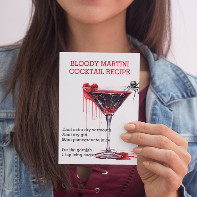 Halloween Cocktail Recipe Bloody Martini Vykort (Skapare uppladdad)