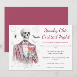 Halloween Cocktailparty | Spöklik Chic Natt Inbjudningar