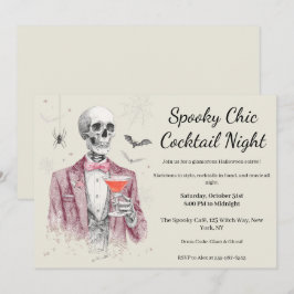 Halloween Cocktailparty | Spöklik Chic Natt Inbjudningar