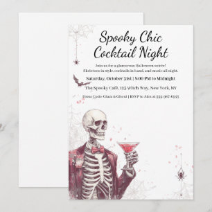 Halloween Cocktailparty Spooky Chic-natt Inbjudningar