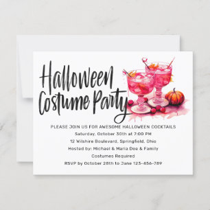 Halloween Cocktails & Costume Party Inbjudningar