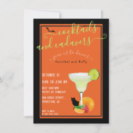 Halloween Cocktails och Cadavers Strange Parody Inbjudningar
