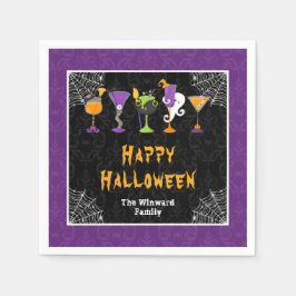 Halloween-cocktails och kostymfest lila pappersservett