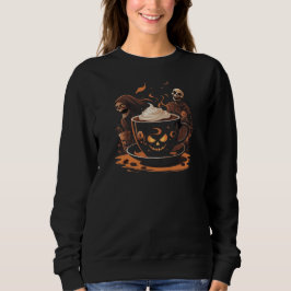 Halloween Coffee Art – Spooky Latte with Skeletons T Shirt