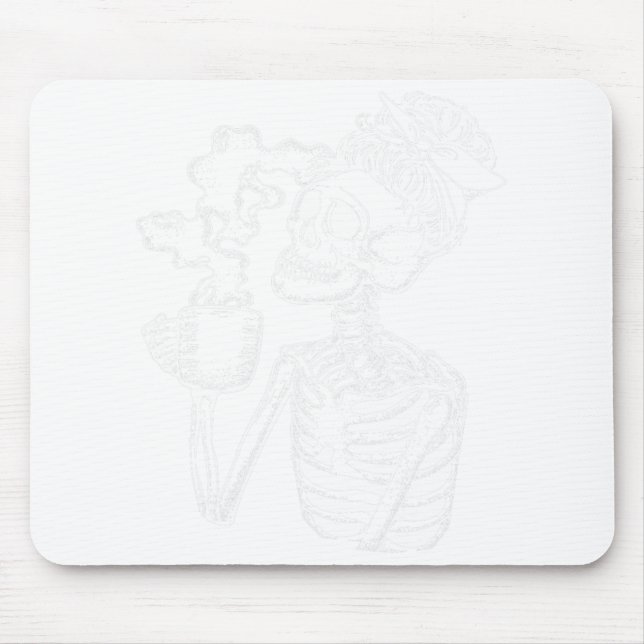 Halloween Coffee Drinking Skeleton Teacher Lazy Di Musmatta (Framsidan)