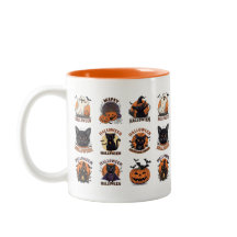 Halloween Coffee Mugg med Cute Spooky-tecken