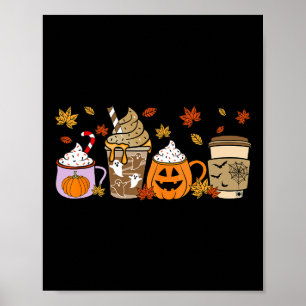 Halloween Coffee Pumpkin Latte Spice Costume Manar Poster