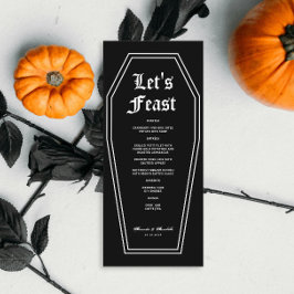 Halloween Coffin Bröllop Menu DIY Meny