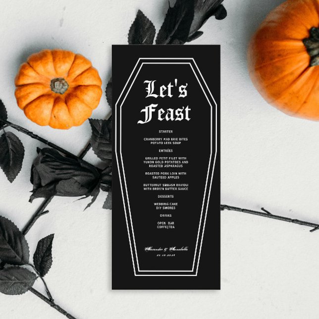 Halloween Coffin Bröllop Menu DIY Meny (Skapare uppladdad)
