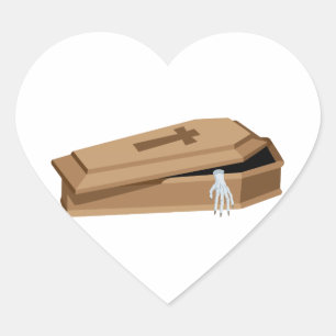 Halloween Coffin Hjärtformat Klistermärke