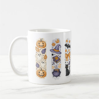 Halloween Collage - Pumpkin, Spöken, Witch, Cat - Kaffemugg