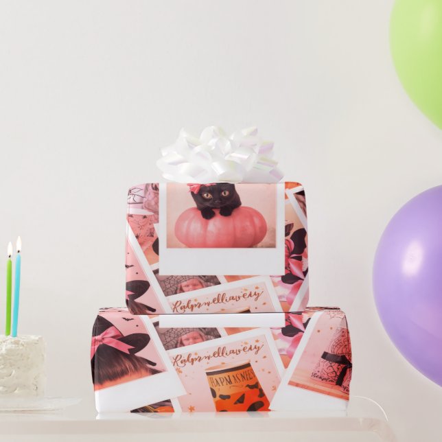 Halloween Collage Soft Feminine Presentpapper (Festgåvor)