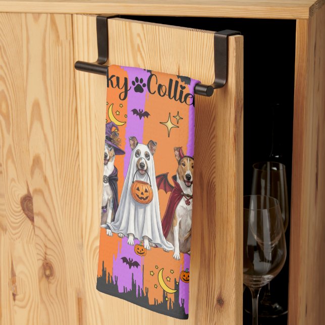 Halloween Collies Kökshandduk (Thirds Fold)
