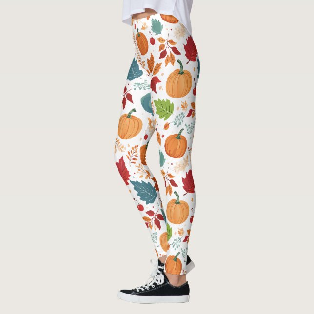 Halloween Colorful Pumpkins and löv Leggings (Vänster)