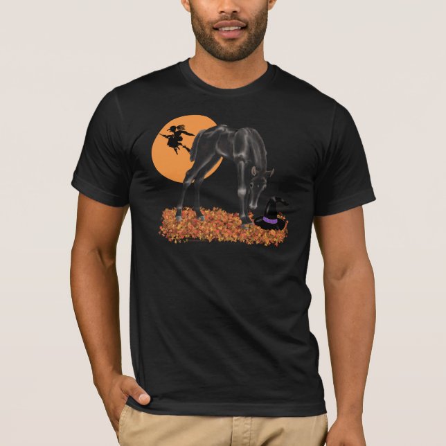 Halloween Colthäxa höst löv för hatt Tee (Framsida)