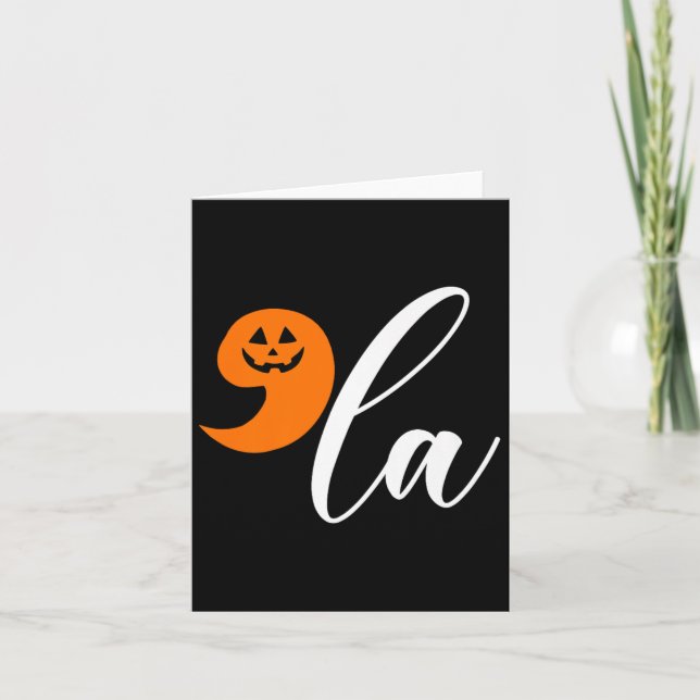 Halloween Comma La Funny Pumpkin Kamala Harris Pre Kort (Framsida)