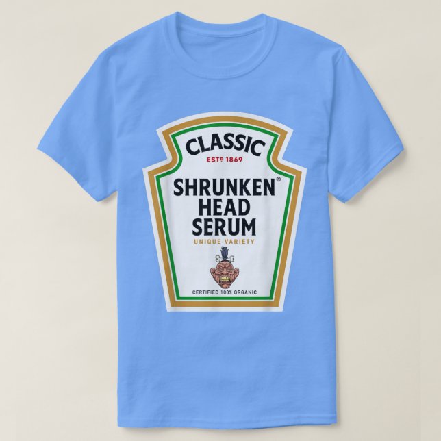 Halloween Condition Flaska Shrunken Head Serum Po T Shirt (Design framsida)
