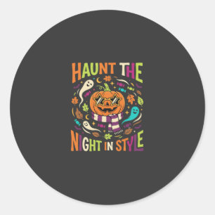 Halloween Cool Jack Lykta Runt Klistermärke