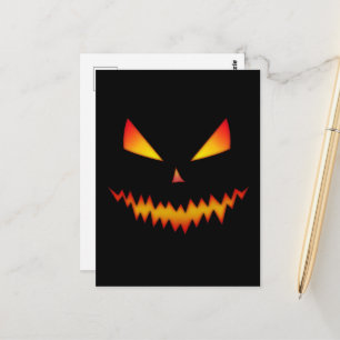 Halloween Cool läskig Jack O'Lantern-ansikte på sv Vykort