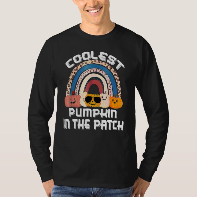 Halloween Coolaste Pumpan I Lappen Regnbåge Pumpa T Shirt (Framsida)