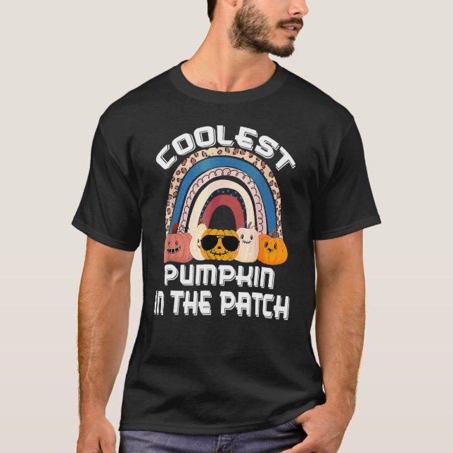 Halloween Coolaste Pumpan I Lappen Regnbåge Pumpa T Shirt (Framsida)