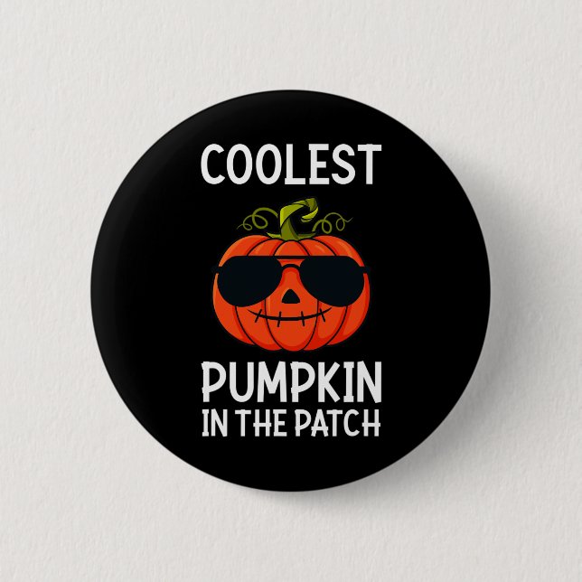 Halloween Coolest Pumpkin in Patch Roligt Boys Gi Knapp (Framsida)