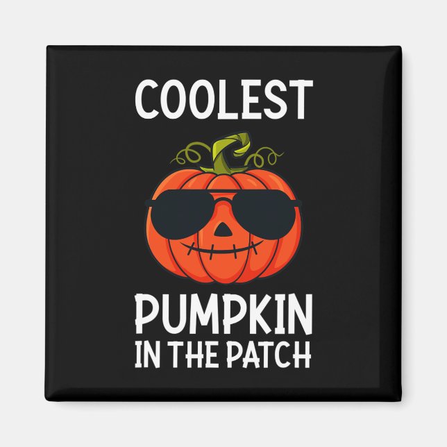 Halloween Coolest Pumpkin in Patch Roligt Boys Gi Magnet (Framsidan)
