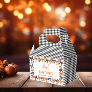 Halloween Coquette Black Orange Bows Baby Shower Presentaskar