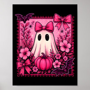 Halloween Coquette Bow Söt Spöke Blommig Tjej Kvin Poster