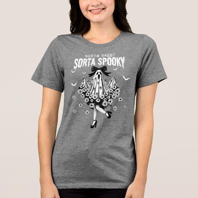 Halloween Coquette Funny Spooky Ghost T Shirt (Framsida)