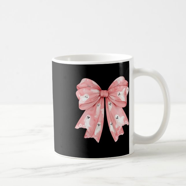 Halloween Coquette Ghost Bow Cute Girly Soft Girl Kaffemugg (Höger)