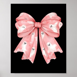 Halloween Coquette Ghost Bow Cute Girly Soft Girl Poster