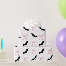 halloween Coquette rosa bow och fladdermus Presentpapper