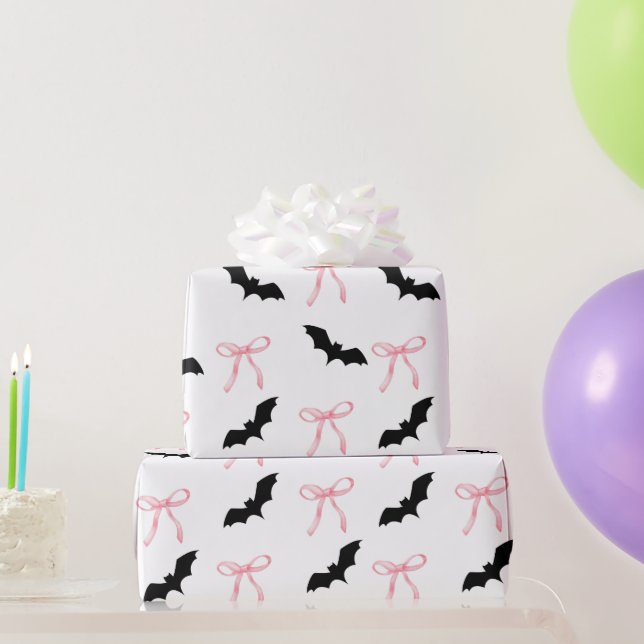 halloween Coquette rosa bow och fladdermus Presentpapper (Festgåvor)