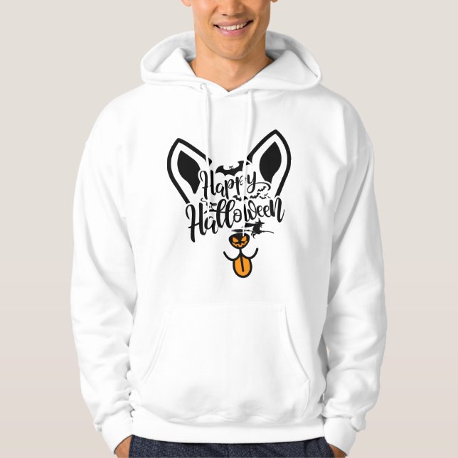 Halloween corgi hund hoodie (Framsida)