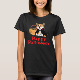 Halloween Corgi Hund Vampre Dracula för Hund T Shirt