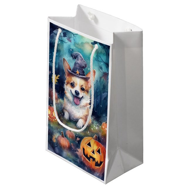 Halloween Corgi med pumpor Scary (Framsidan Vinklad)