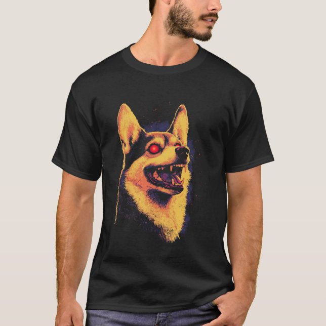 Halloween Corgi T Shirt (Framsida)