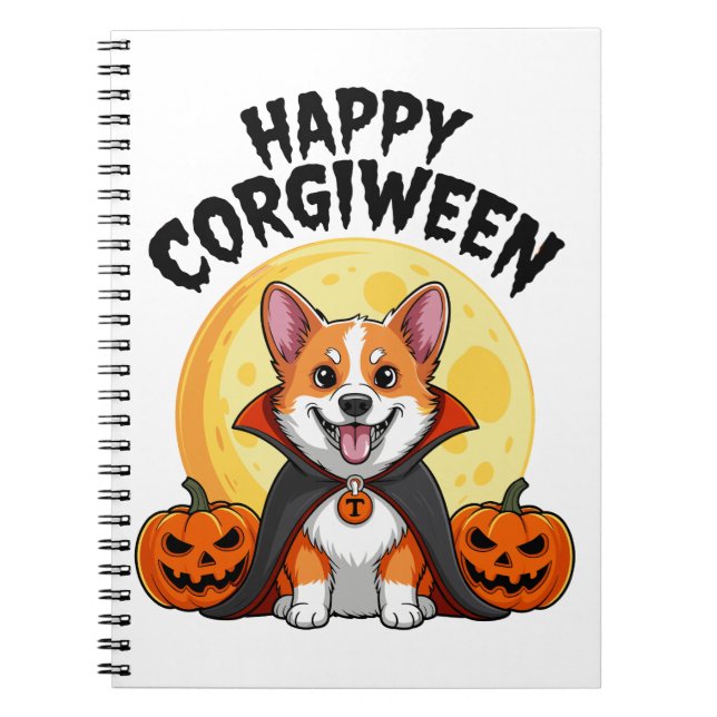 Halloween Corgiween, Spooky Corgi Hund Anteckningsbok (Framsidan)
