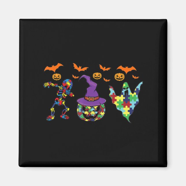 Halloween costume Autism Awareness Pumpkin Witch P Magnet (Framsidan)
