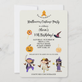 Halloween Costume Barns födelsedag Party Inbjudningar