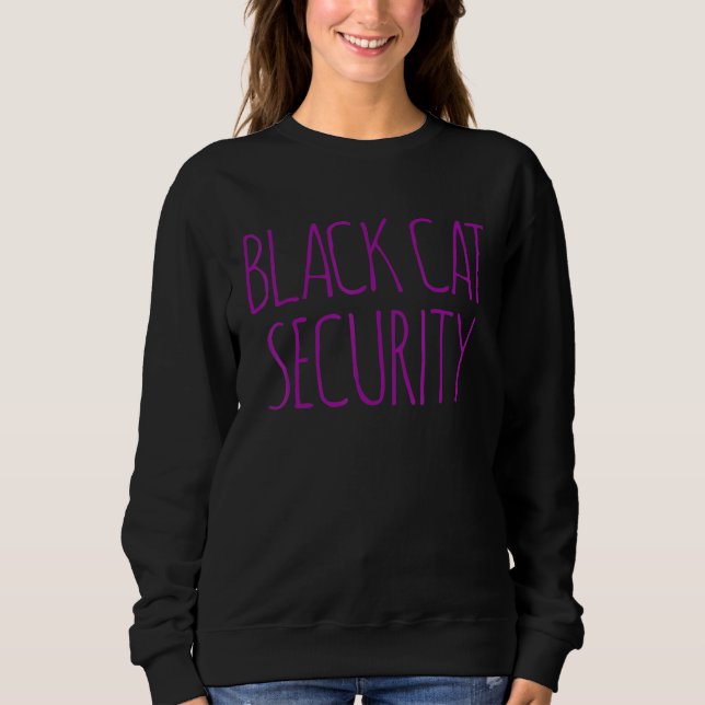 HALLOWEEN COSTUME BLACK CAT SECURITY DECORATIONS M T SHIRT (Framsida)