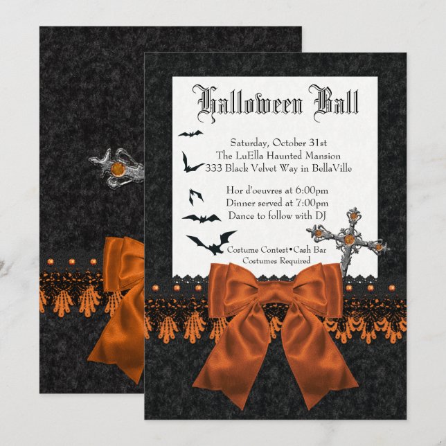 Halloween Costume Boll-inbjudningar Inbjudningar (Fram/baksida)