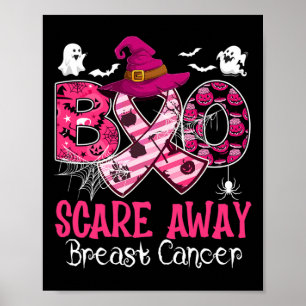 Halloween Costume Boo Skrämmer abway Breast Cancer Poster