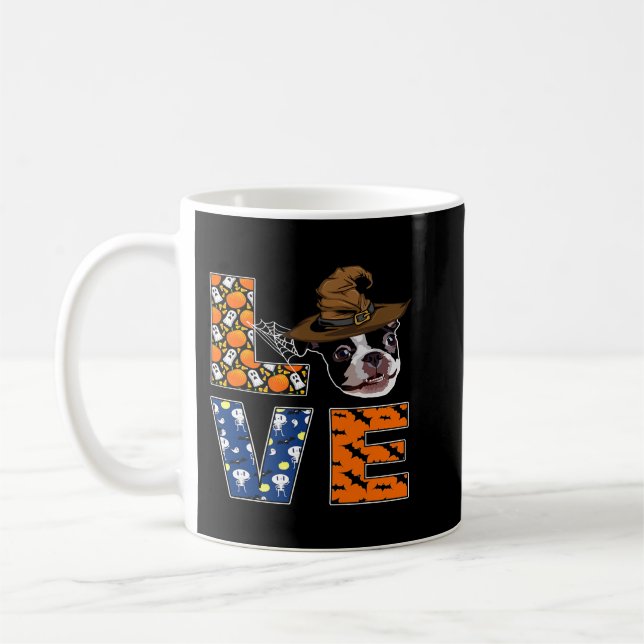 Halloween Costume Boston Terrier Kaffemugg (Vänster)