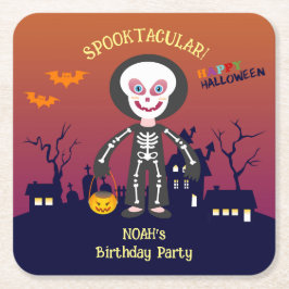 Halloween Costume Boy Födelsedagsfest Underlägg Papper Kvadrat