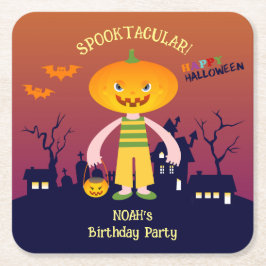 Halloween Costume Boy Födelsedagsfest Underlägg Papper Kvadrat