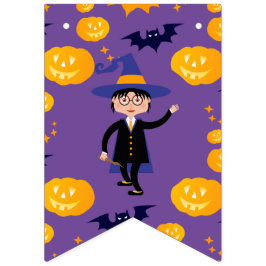 Halloween Costume Boy Wizard Födelsedagsfest Vimplar